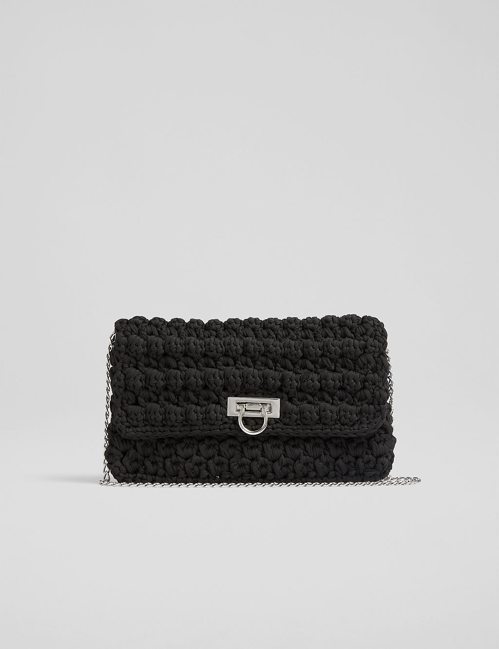 Fabric Woven Chain Strap Clutch Bag 3 of 3