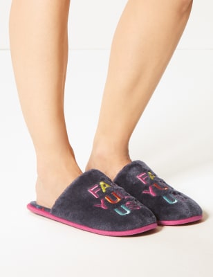 m&s memory foam slippers