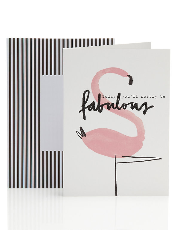 Fabulous Flamingo Blank Encouragement Card Image 1 of 1