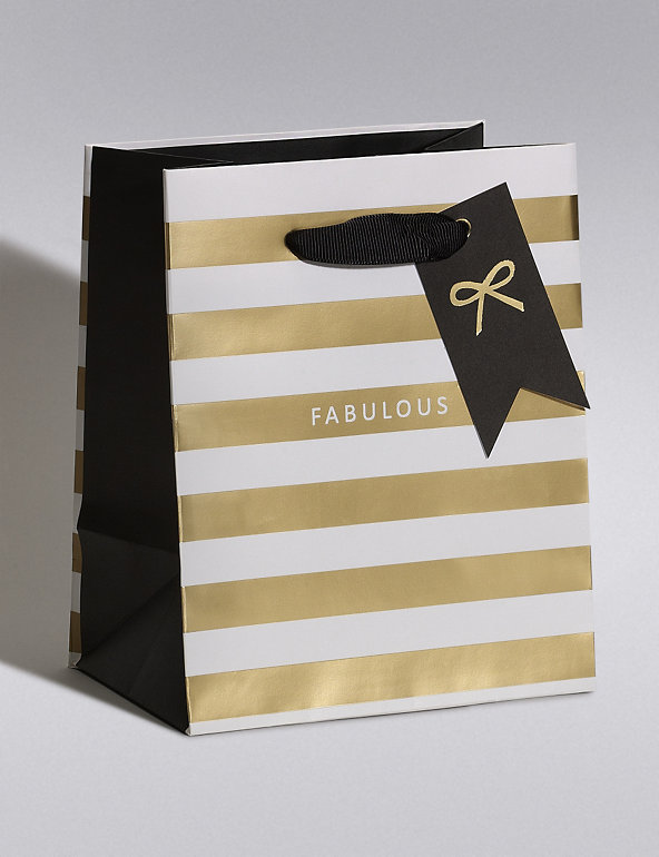 Fabulous Gold & Black Small Gift Bag Image 1 of 2