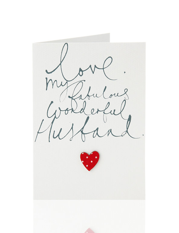 Fabulous Husband Heart Birthday Card Image 1 of 2
