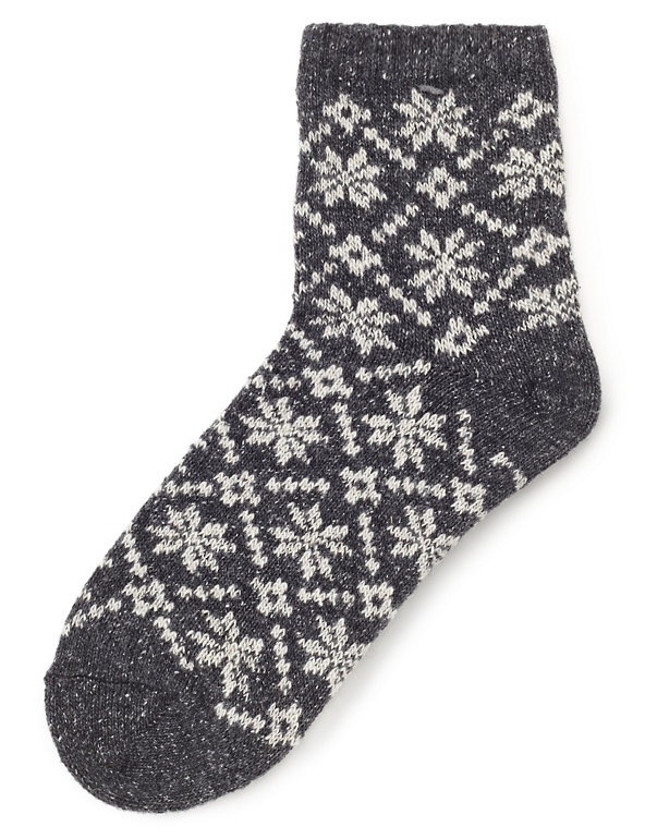 Fair Isle Boot Socks with Wool Image 1 of 1