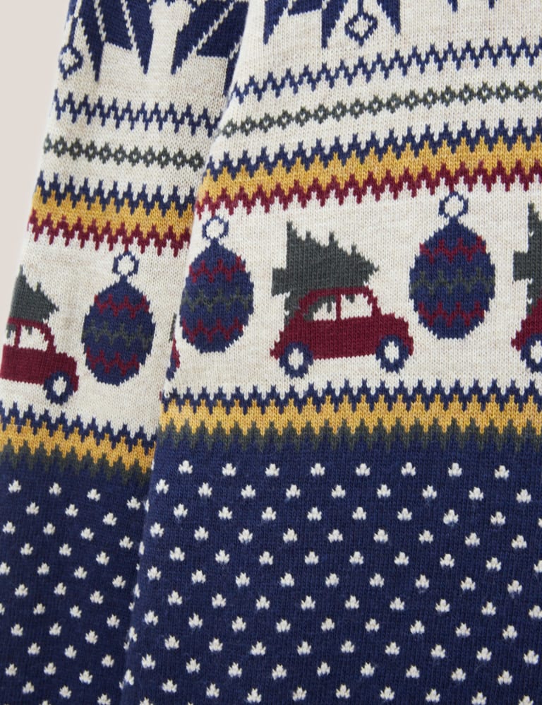Fair Isle Christmas Crew Neck Jumper White Stuff M S