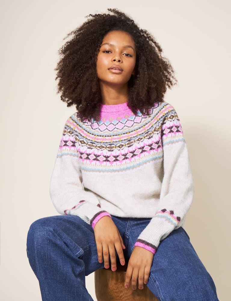 Fair Isle Crew Neck Jumper with Wool
