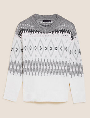 Fair Isle Crew Neck Relaxed Jumper Image 2 of 6