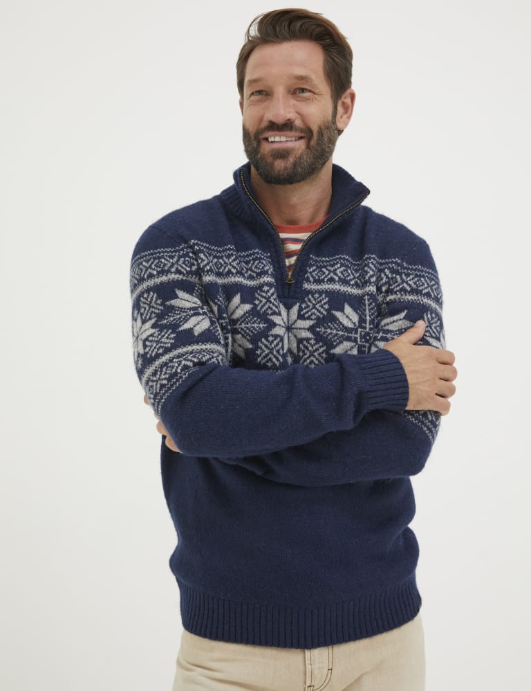 Fair isle half online zip jumper