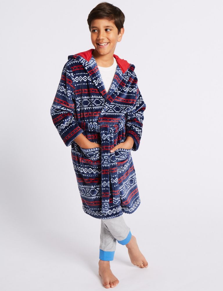 Fairisle Dressing Gown with Belt (1-8 Years) 1 of 6