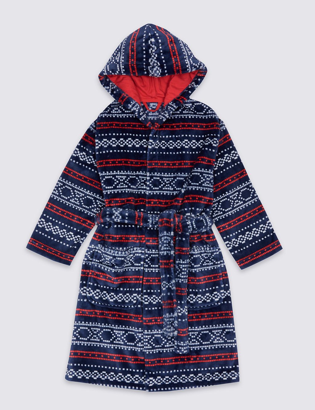 Fairisle Dressing Gown with Belt (1-8 Years) 1 of 6