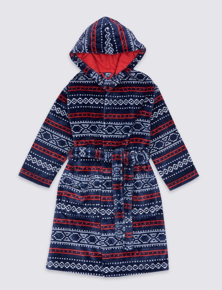 Fairisle Dressing Gown with Belt (1-8 Years) 2 of 6