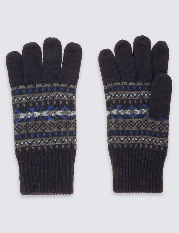 Fairisle Knitted Gloves Image 1 of 2