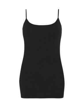 Fairtrade Cotton Rich Strappy Longline Vest with StayNEW™ Image 2 of 3