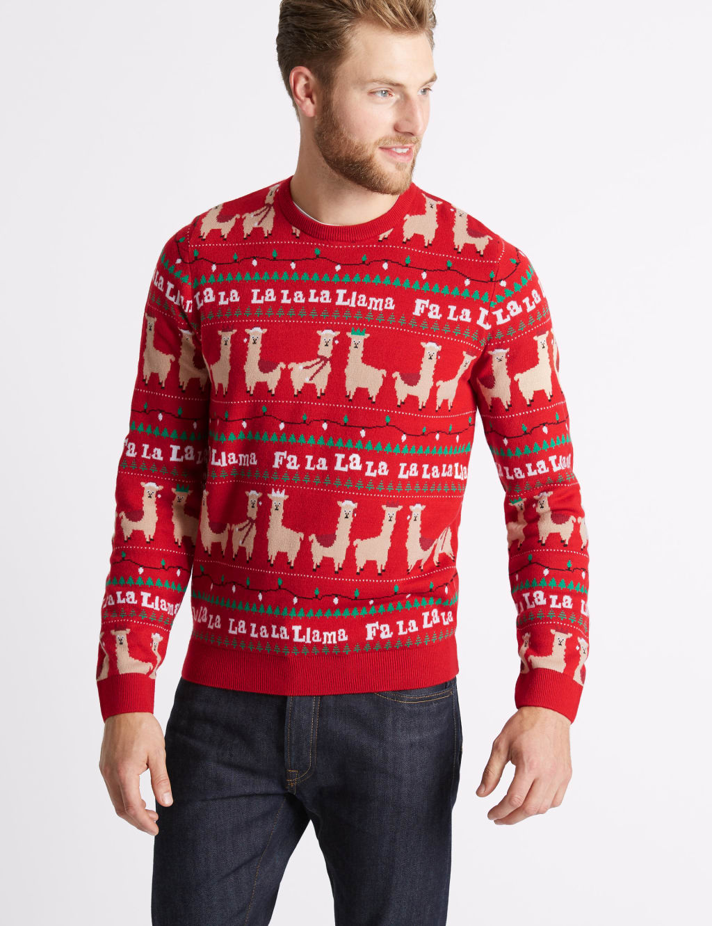 Mens llama christmas sweater hot sale