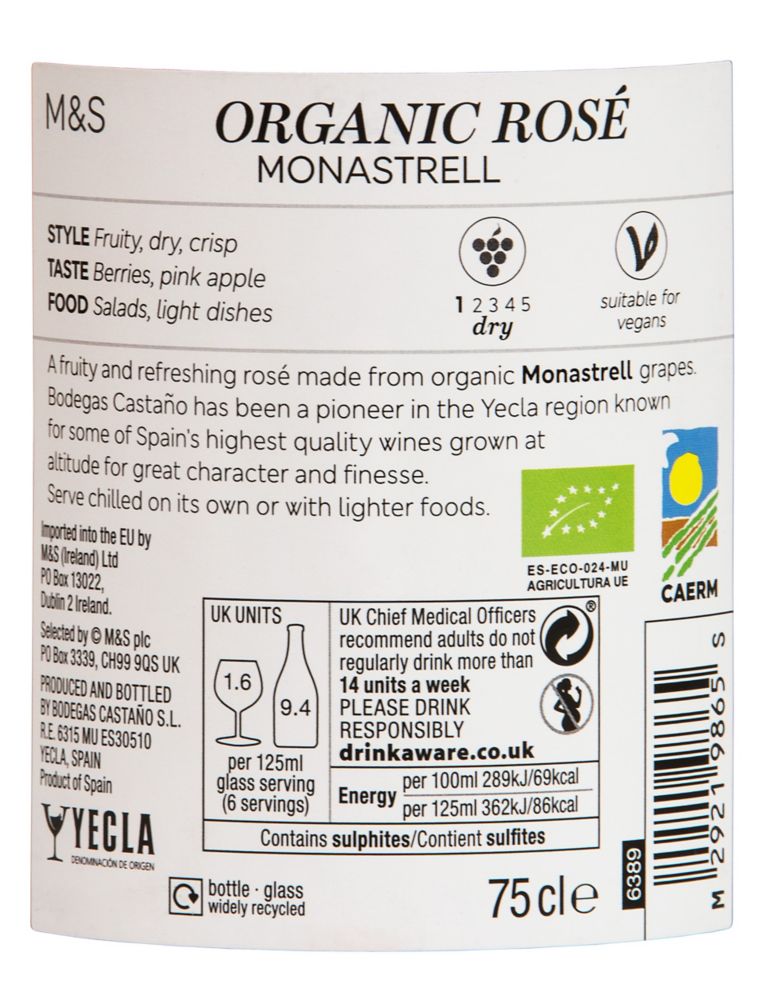 Familia Castaño Yecla Organic Rosé - Case of 6 2 of 2
