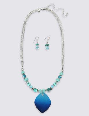 Fan Drop Necklace & Earrings Set Image 1 of 1