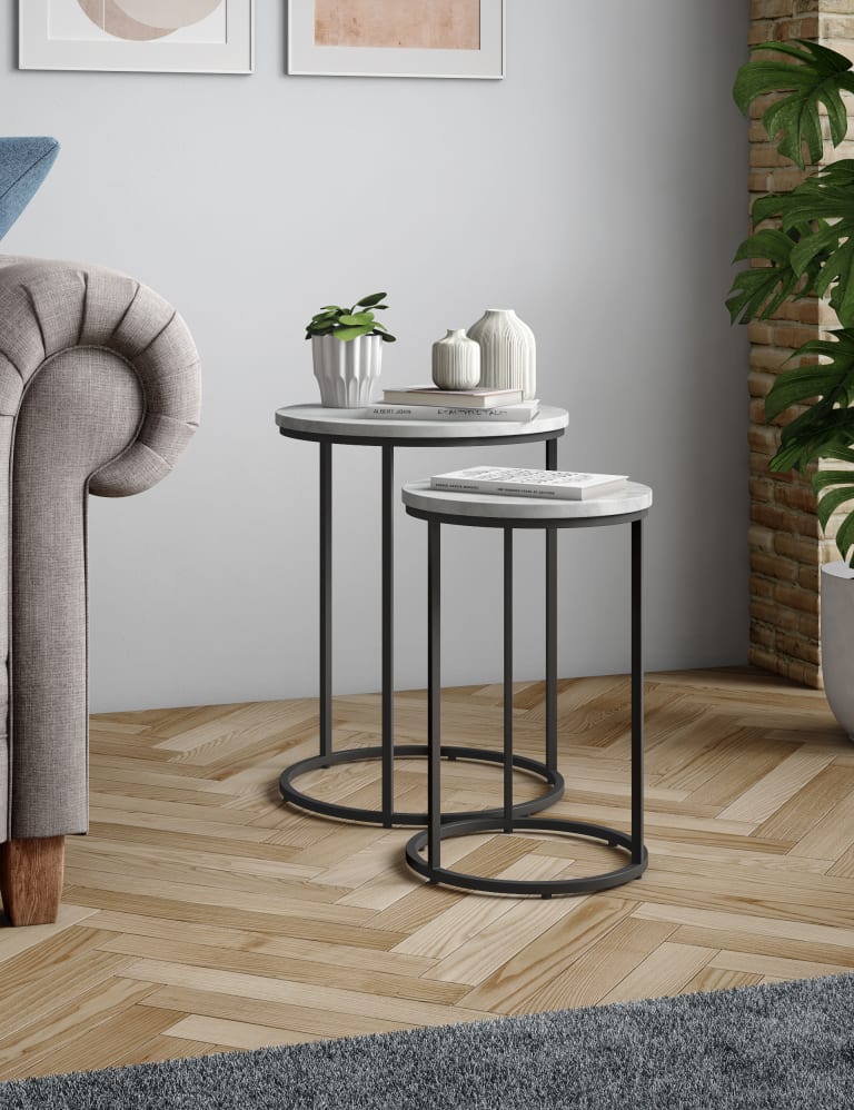 Round marble nest of tables shop