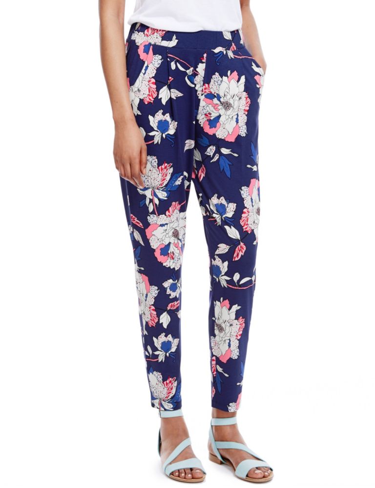 Fashion Targets Breast Cancer Floral Tapered Leg Trousers 1 of 3