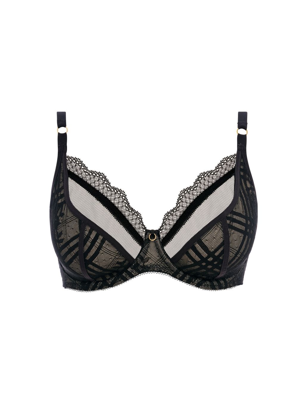 Fatale Lace & Mesh Wired Plunge Bra 1 of 3