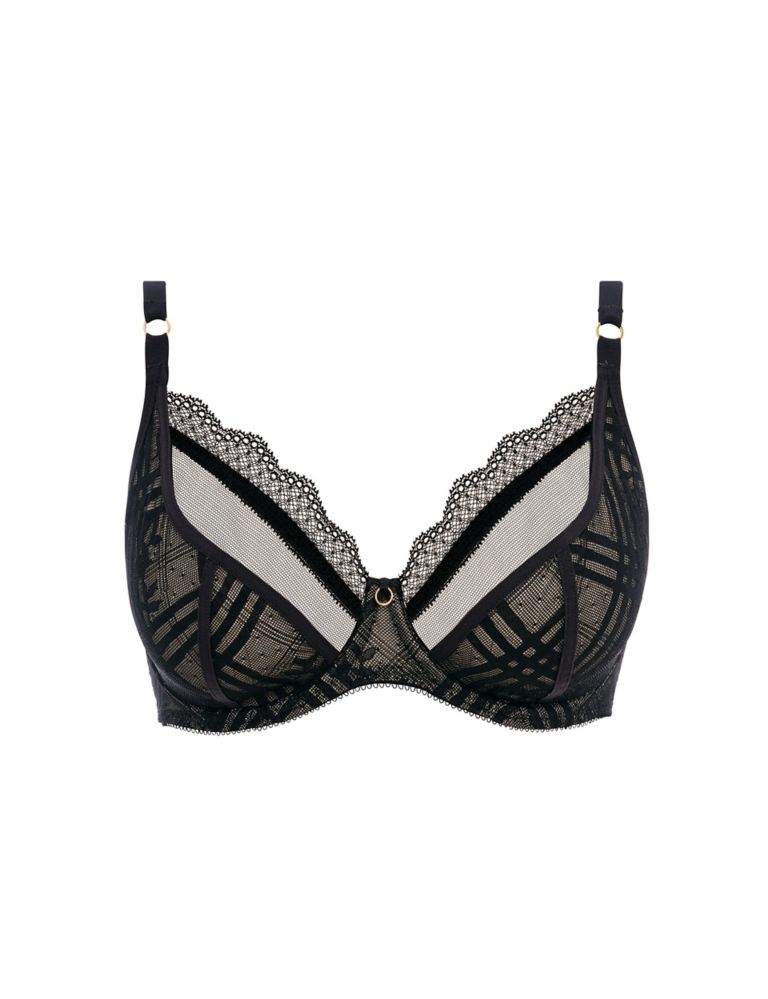 Fatale Lace & Mesh Wired Plunge Bra 2 of 3