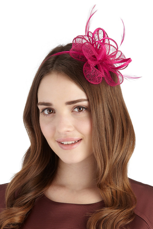 Faux Feather Mesh Corsage Headband Image 1 of 2