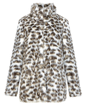 Faux Fur Animal Print Coat Image 2 of 5