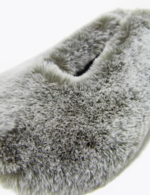 Faux Fur Ballerina Slippers M S Collection M S