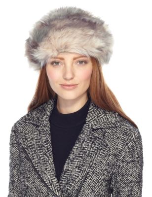 Faux Fur Beret Hat Image 1 of 2