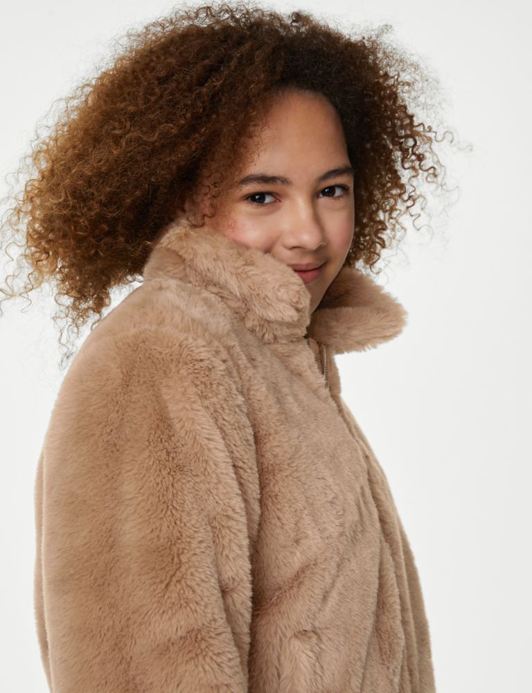 Faux Fur Scarf With Hidden Pocket - Winter White