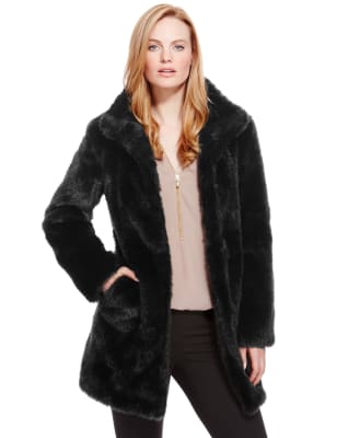 M&s faux fur coat sale