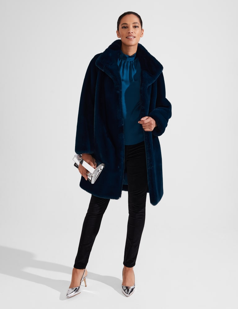 Hobbs navy sale fur coat
