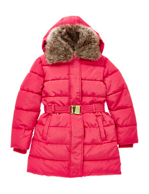 Faux Fur Collar Thermal Padded Coat with Stormwear™ (5-14 Years) Image 2 of 6