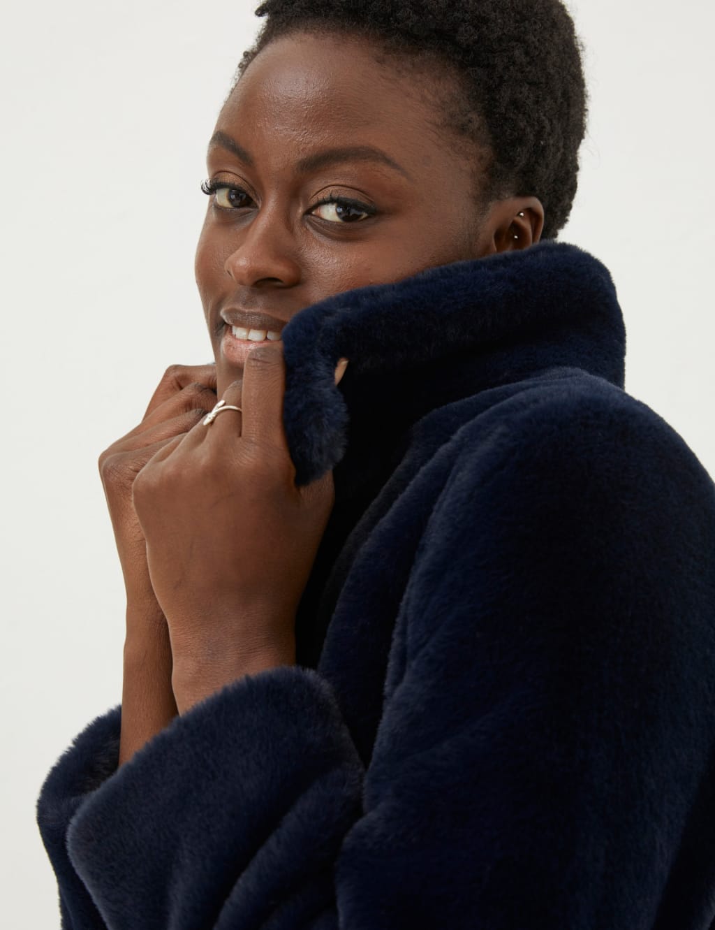 Faux Fur Collared Longline Coat FatFace M S