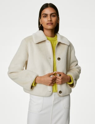 Faux Fur Collared Short Jacket, M&S Collection