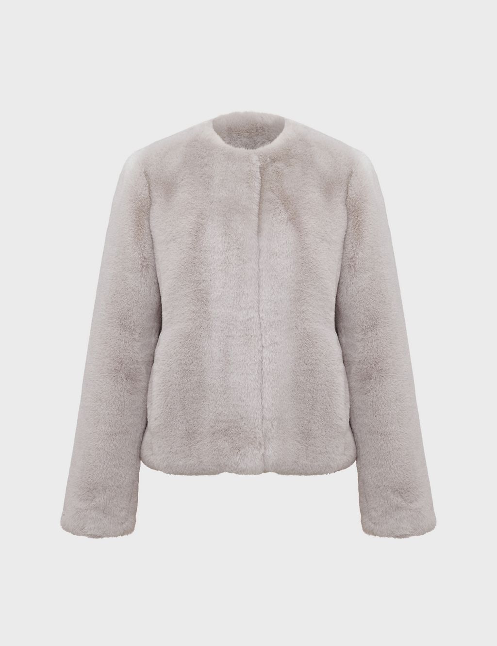 Faux Fur Collarless Short Coat | HOBBS | M&S