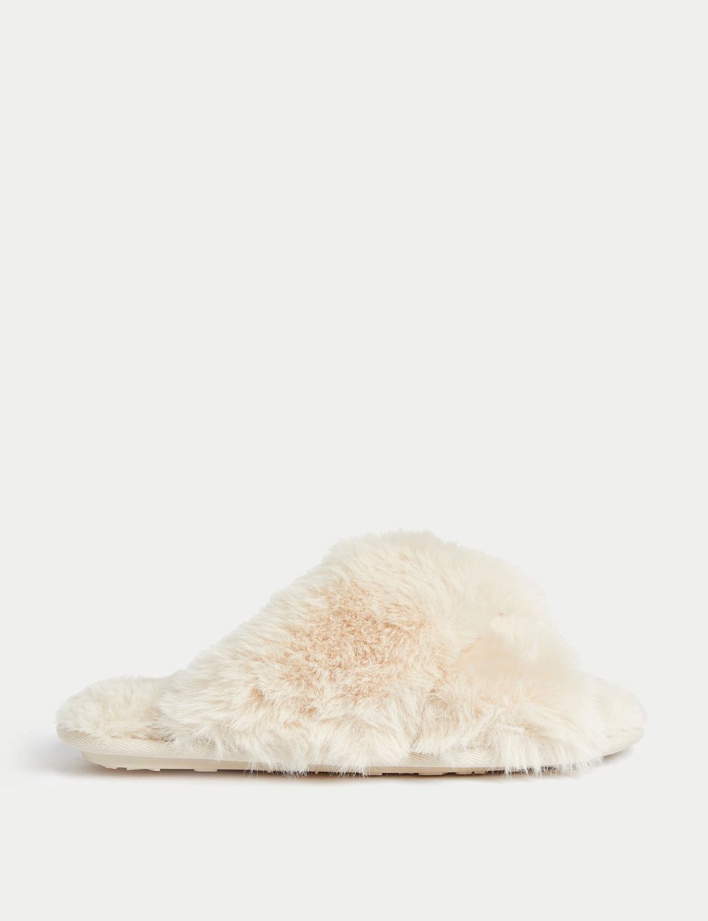 Faux Fur Crossover Slider Slippers 3 of 3