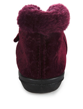 Faux Fur Embossed Bootie Slippers with Thinsulate™ Image 2 of 4
