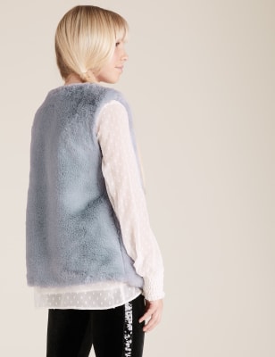 New look grey hot sale fur gilet