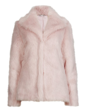 Faux Fur Glossy Overcoat | M&S Collection | M&S