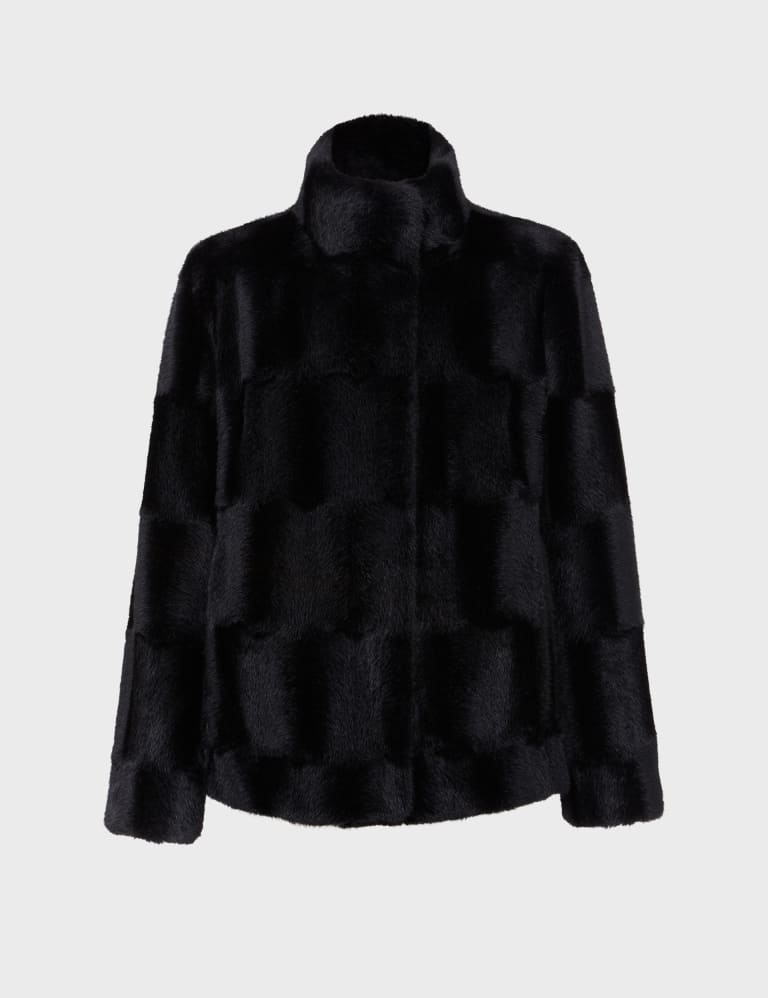 Marks and spencer blue faux fur coat discount