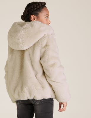 Faux Fur Hooded Coat 6 16 Yrs M S