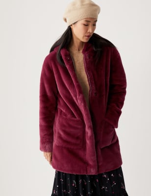 m&s fur jacket