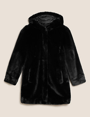 Faux Fur Hooded Coat Image 2 of 7