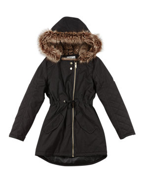 Faux Fur Hooded Thermal Parka with Stormwear™ (5-14 Years) Image 2 of 4