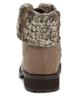 Faux Fur Lace Up Ankle Boot with Insolia Flex® Image 2 of 5