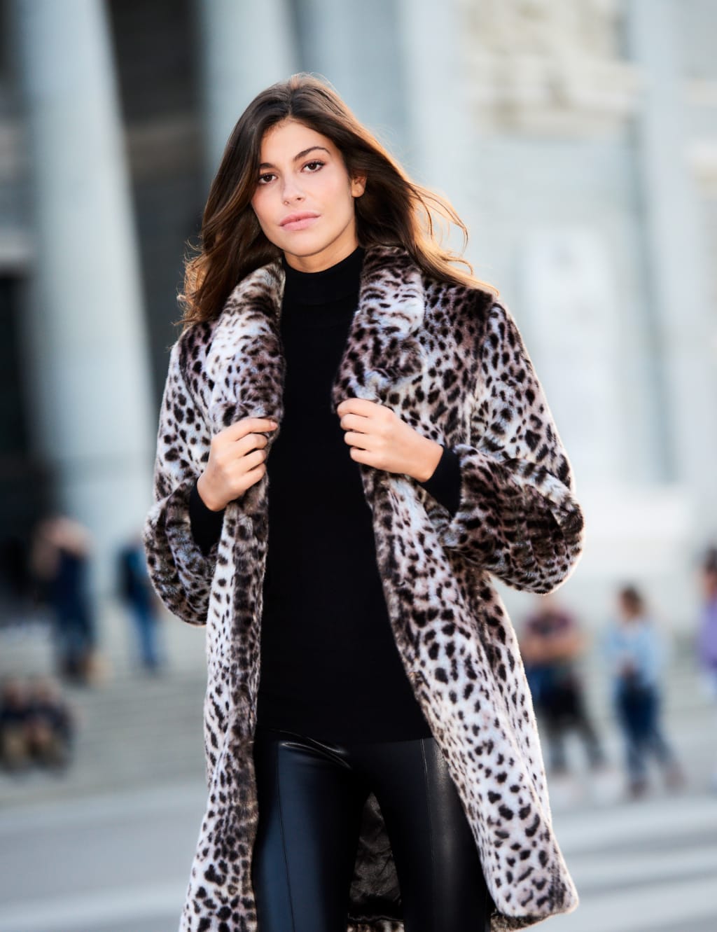 Faux Fur Leopard Print Coat 1 of 4