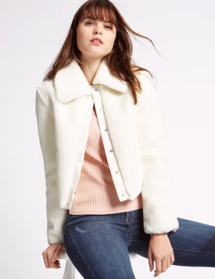 Marks and spencer on sale faux fur jacket