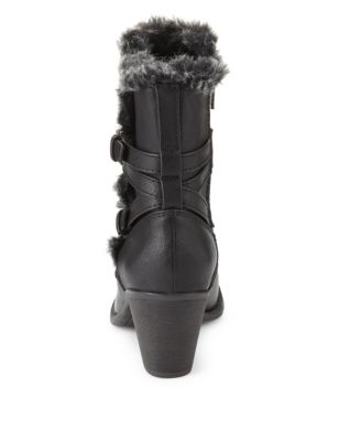 Faux Fur Lined Mid Calf Boots with Insolia® | M&S Collection | M&S