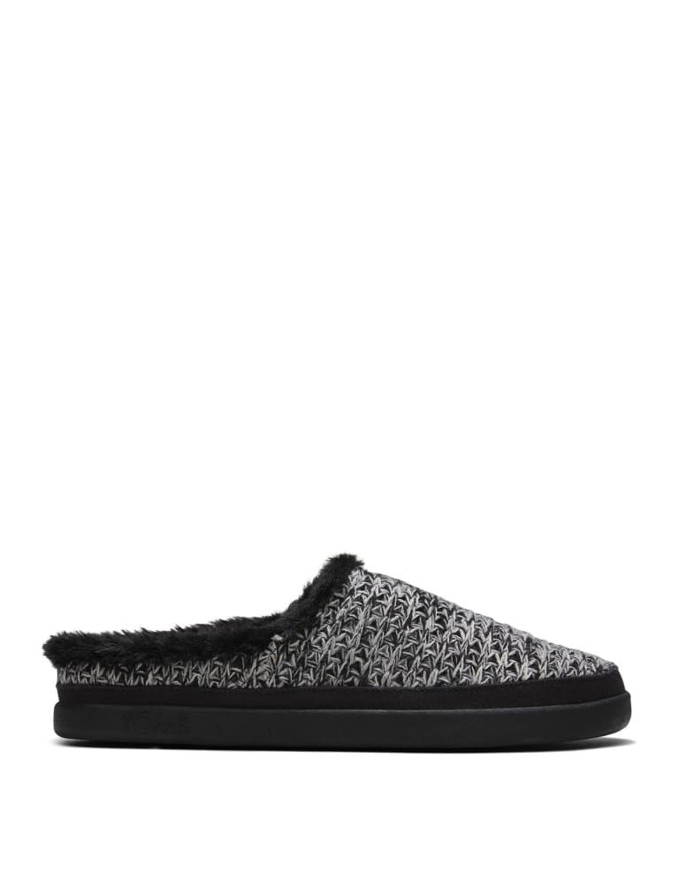Mens fur mule slippers sales