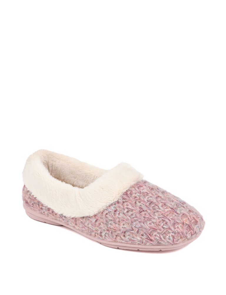 Faux Fur Lined Round Toe Slippers 3 of 6