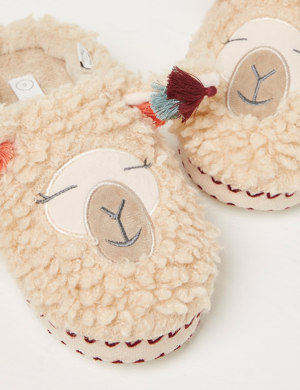 Faux Fur Llama Mule Slippers FatFace M S