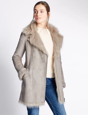 Longline hot sale aviator coat